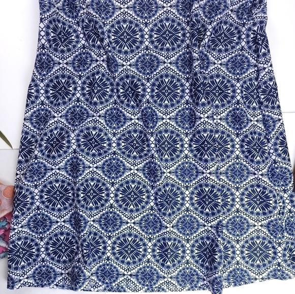 Jude Connally Blue Off-White Patterned Dress Sz S - Picture 9 of 10